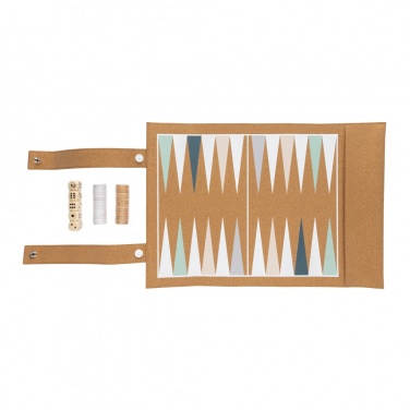 Logotrade advertising product image of: Britton cork foldable backgammon and checkers game set