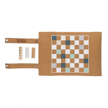 Logotrade corporate gift image of: Britton cork foldable backgammon and checkers game set