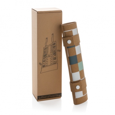 Logo trade business gift photo of: Britton cork foldable backgammon and checkers game set
