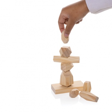 Logotrade promotional merchandise image of: Ukiyo Crios wooden balancing rocks in pouch
