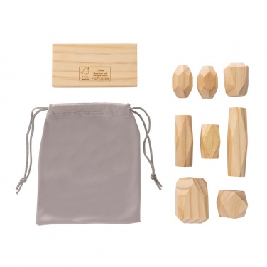 Logotrade promotional giveaways photo of: Ukiyo Crios wooden balancing rocks in pouch