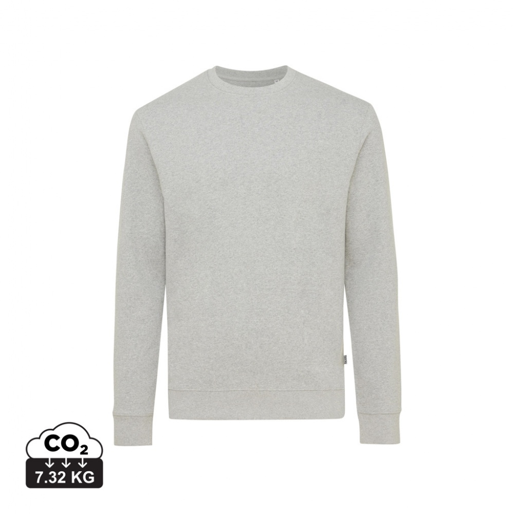Logo trade corporate gift photo of: Iqoniq Denali recycled cotton crew neck undyed