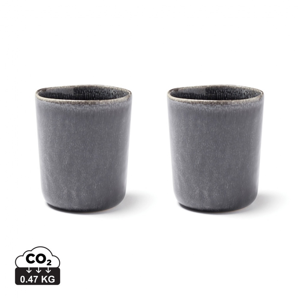 Logo trade promotional products image of: VINGA Nomimono stoneware mug, 2 pcs set