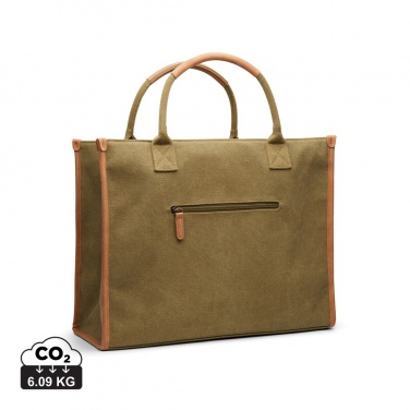 Logo trade promotional gifts image of: VINGA Bosler RCS recycled canvas office tote