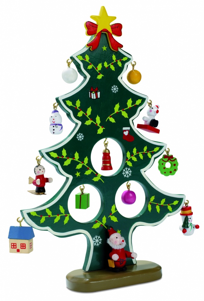 Logo trade business gift photo of: Wooden xmas tree decoration