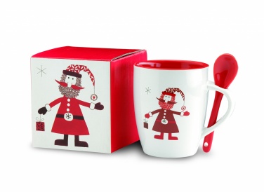 Logo trade promotional giveaways image of: Mug with spoon 250ml