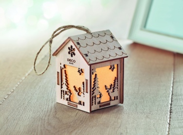 Logo trade promotional items picture of: MDF house with light