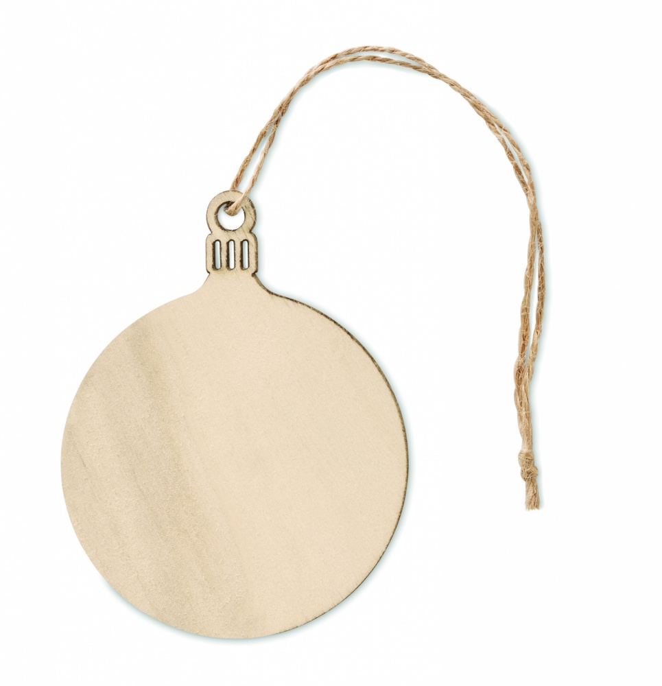 Logo trade corporate gifts image of: Wooden Tree bauble hanger