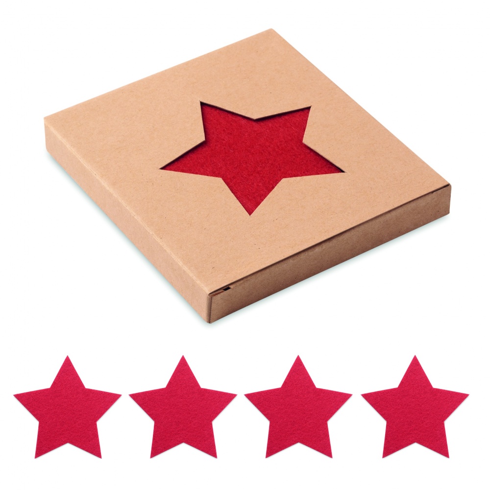 Logo trade promotional gift photo of: RPET 4 felt coaster set