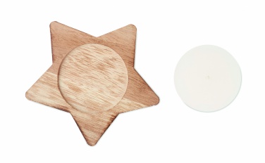 Logo trade promotional items image of: Candle on star wooden base