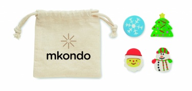 Logo trade promotional merchandise picture of: Set of 4 Christmas erasers
