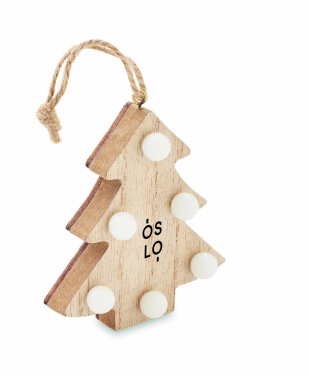 Logo trade business gift photo of: Wooden weed tree with lights