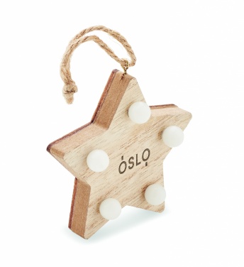 Logo trade promotional giveaways image of: Wooden weed star with lights