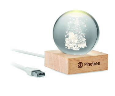 Logo trade business gifts image of: Christmas LED crystal ball