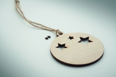 Logo trade promotional products image of: Wooden bauble shape hanger