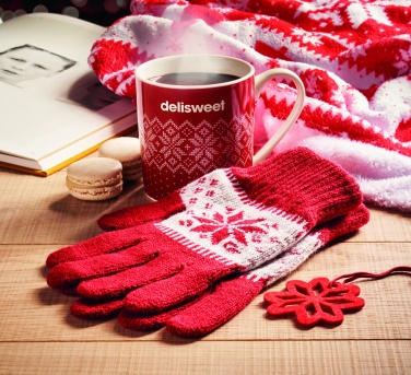 Logotrade promotional merchandise picture of: Winter gift mug and gloves set