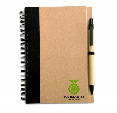 Logo trade promotional gifts image of: B6 recycled notebook with pen
