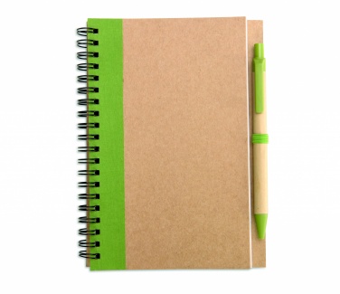 Logo trade business gift photo of: B6 recycled notebook with pen