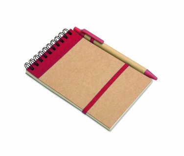 Logo trade corporate gifts image of: A6 recycled notepad with pen