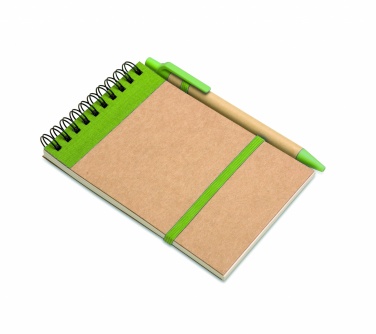Logotrade promotional item image of: A6 recycled notepad with pen