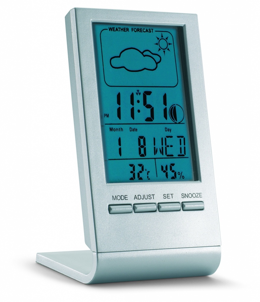 Logo trade advertising products picture of: Weather station with blue LCD