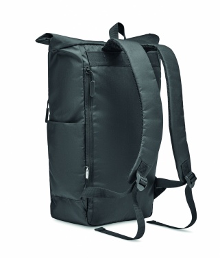 Logo trade promotional gift photo of: 300D RPET rolltop backpack