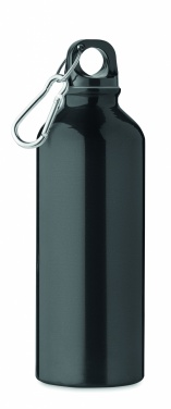 Logo trade promotional merchandise image of: 500 ml single-walled water bottle made of recycled aluminum with a carabiner