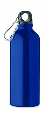 Logo trade promotional giveaway photo of: 500 ml single-walled water bottle made of recycled aluminum with a carabiner