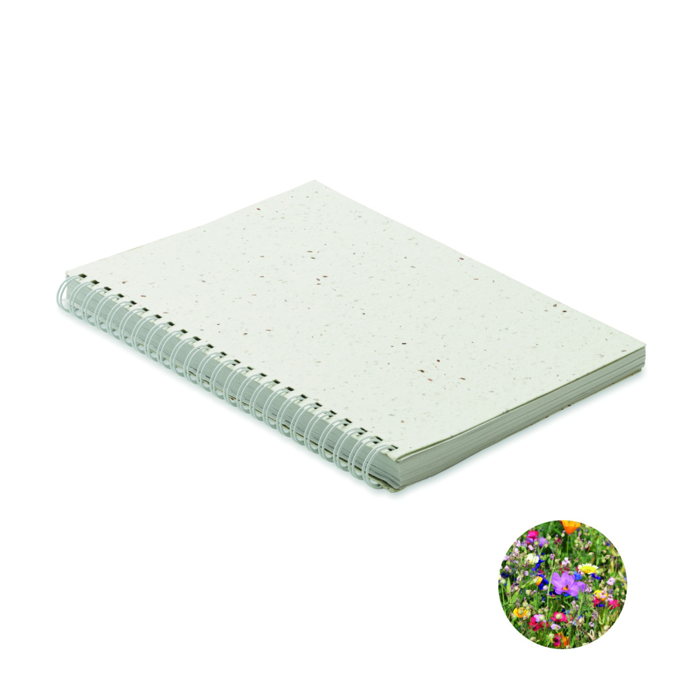 Logotrade promotional giveaway picture of: A5 seed paper cover notebook