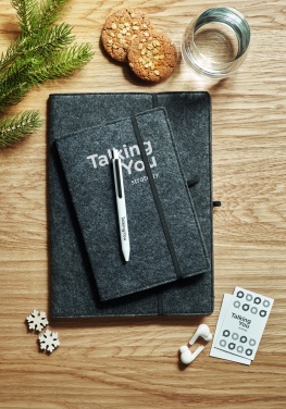 Logo trade promotional gift photo of: A5 notebook RPET felt