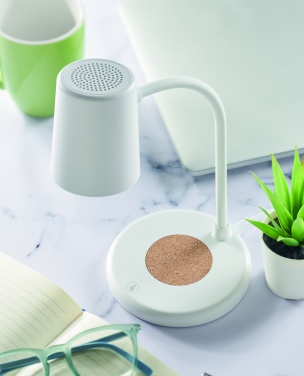 Logo trade corporate gifts image of: Wireless charger, lamp speaker