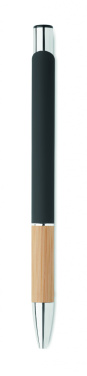 Logotrade promotional gift picture of: Ballpoint pen made of aluminum with a bamboo grip