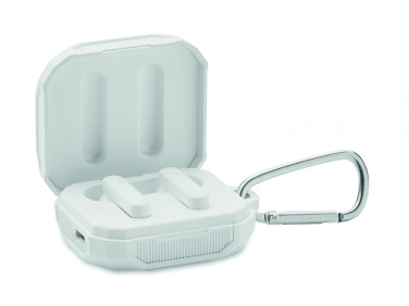 Logo trade promotional items image of: TWS earbuds with solar charger
