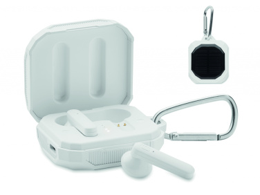Logo trade advertising product photo of: TWS earbuds with solar charger