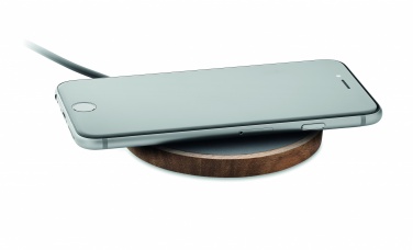 Logo trade promotional products picture of: Wireless charger in acacia 15W