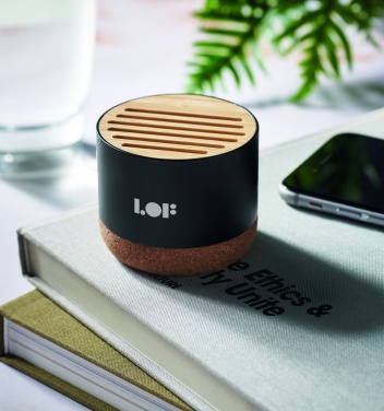 Logo trade promotional products image of: Cork and aluminium speaker