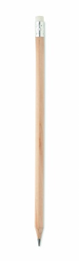 Logo trade advertising products image of: Natural pencil with eraser
