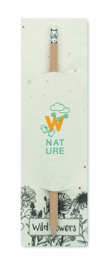 Logo trade advertising products image of: Natural pencil in seeded pouch