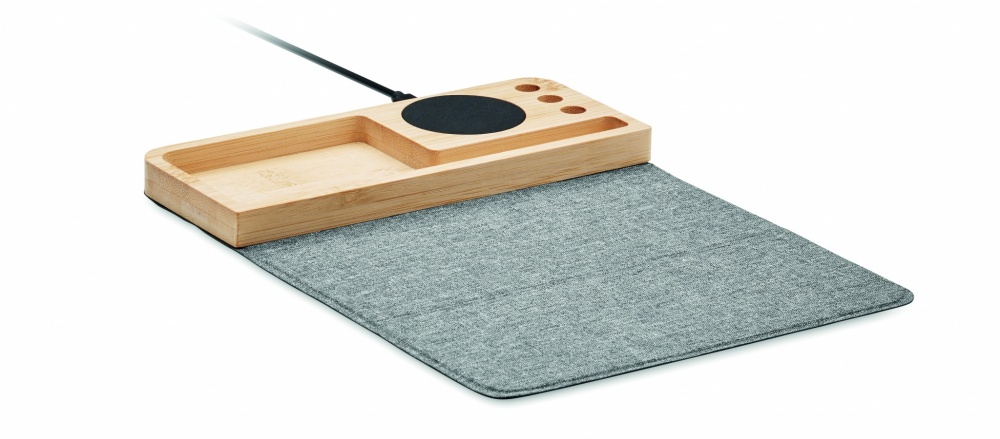 Logotrade promotional merchandise image of: Wireless charger in bamboo 15W