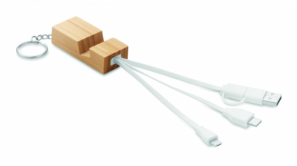 Logotrade advertising product image of: Bamboo key ring and stand Salo