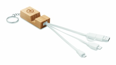 Logo trade promotional merchandise photo of: Bamboo key ring and stand Salo