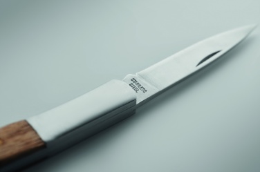 Logo trade promotional item photo of: Foldable knife in acacia wood