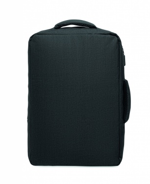 Logo trade promotional merchandise picture of: A safe 15-inch laptop backpack made of 300D RPET with a 210D RPET lining and customizable printing.