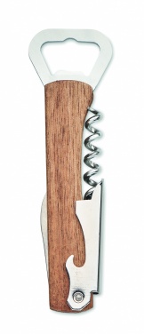 Logo trade promotional gift photo of: 3 in 1 bamboo bottle opener WOOL