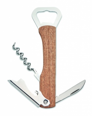 Logo trade promotional giveaway photo of: 3 in 1 bamboo bottle opener WOOL