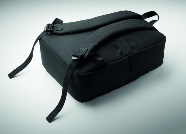 Logo trade promotional products image of: Slim 15 inch laptop backpack made of 600D RPET polyester with a 210D lining and customizable printing