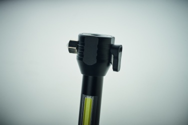 Logo trade promotional product photo of: 3-in-1 aluminum flashlight with an emergency hammer and seatbelt cutter, customizable with printing