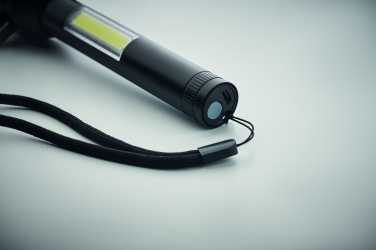 Logotrade advertising product picture of: 3-in-1 aluminum flashlight with an emergency hammer and seatbelt cutter, customizable with printing