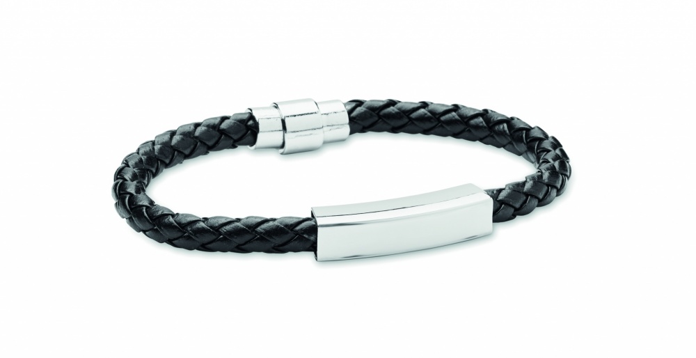 Logo trade promotional gifts picture of: Braided faux leather bracelet