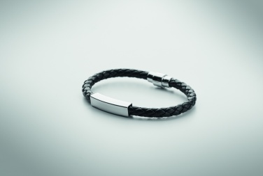 Logo trade advertising products picture of: Braided faux leather bracelet